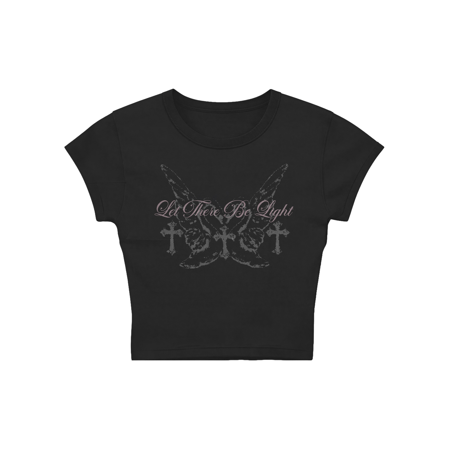 Let There Be Light Swan Crop Tee
