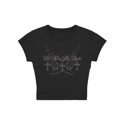 Let There Be Light Swan Crop Tee